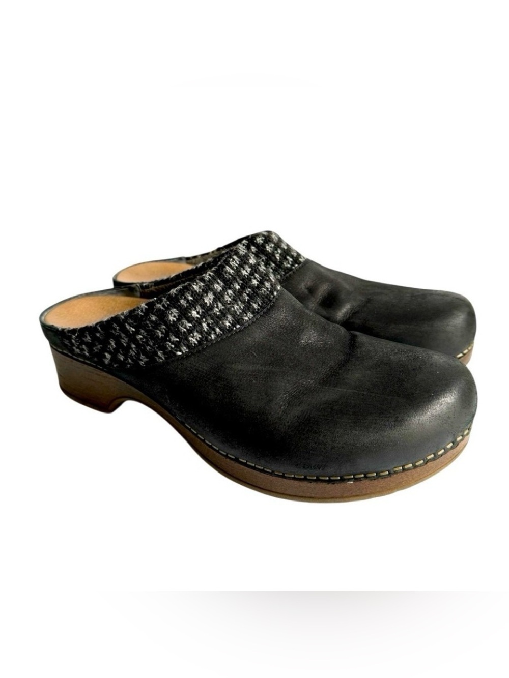 Dansko Clogs Slip‎ On Mules Comfort Shoes Black Leather Unisex Womens 41 10.5 11